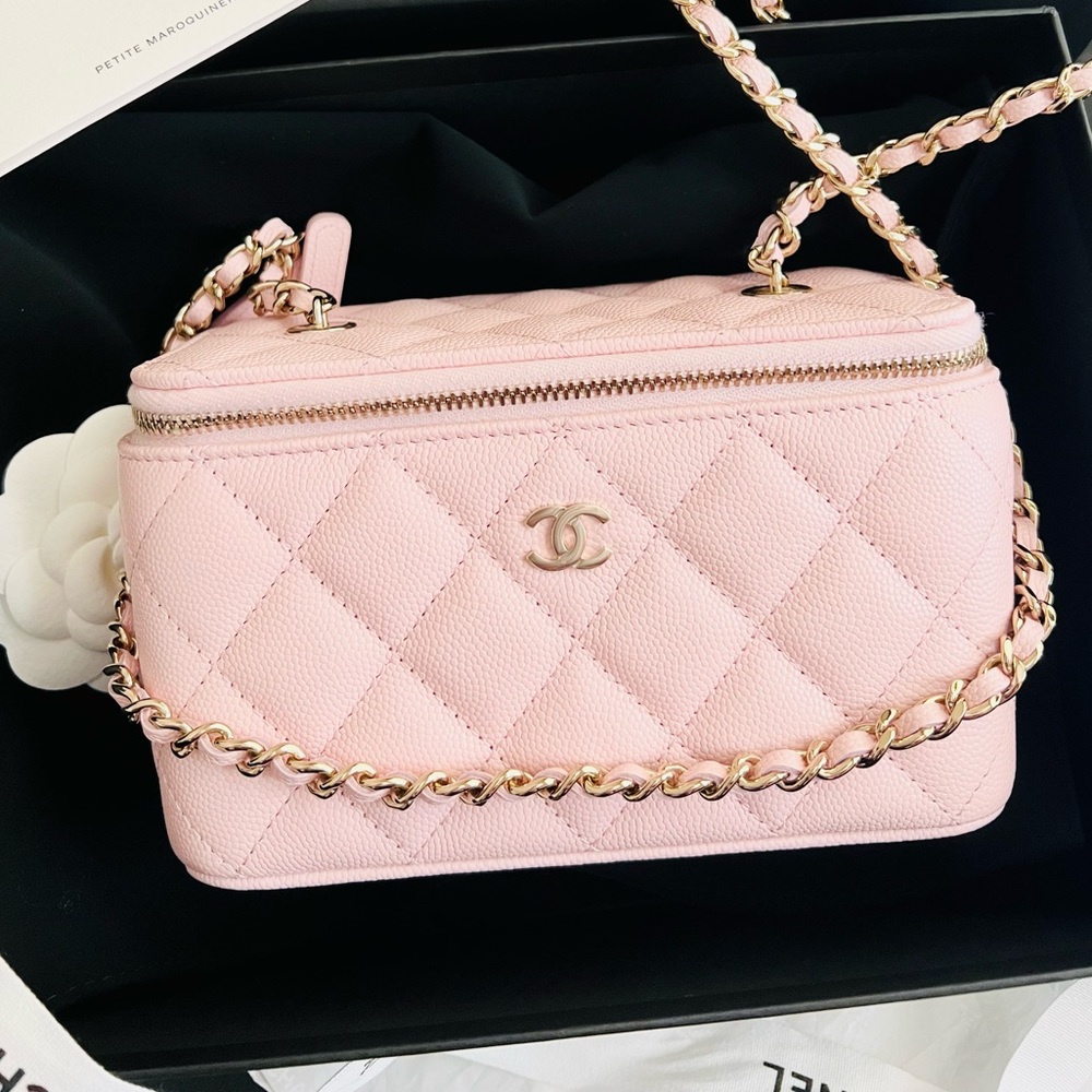 CHANEL Pink Quilted Leather Vanity Crossbody Bag with Gold Hardware - Picture 5 of 8